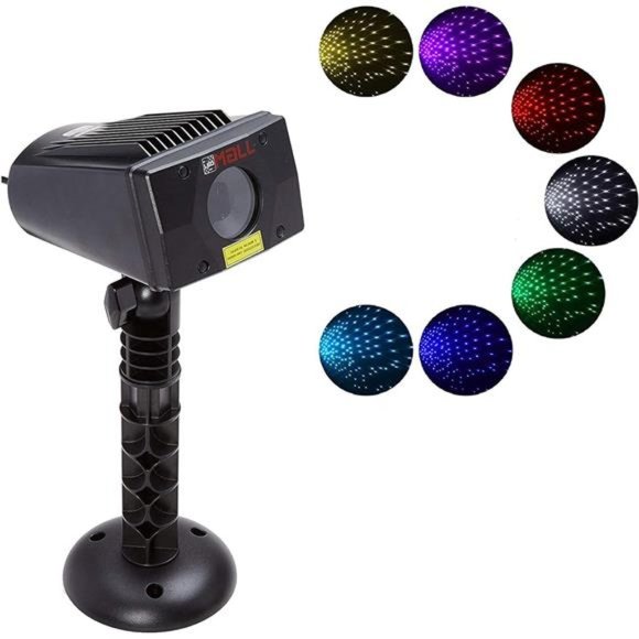 Snow Fall Full Spectrum Star Effects 7 Color White Laser Christmas Lights - Picture 1 of 5